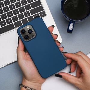 SILIKONINIS dėklas telefonui IPHONE 14 mėlynas