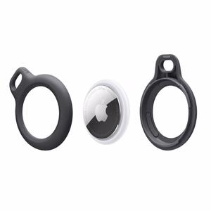Tech-Protect Rough dėklas Apple AirTag su žiedu - juodas