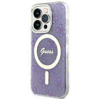 Guess GUHMP14LH4STU iPhone 14 Pro 6.1" violetinis/violetinis kietas dėklas 4G MagSafe