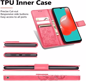 Dėklas Flower Book Samsung A566 A56 5G rožinis-raudonas