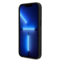 Karl Lagerfeld Saffiano Karl's Head Patch dėklas telefonui iPhone 14 Plus - sidabrinis