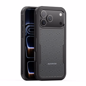 Dėklas Dux Ducis Shld Apple iPhone 17 Pro Max juodas (Triangle Pattern)