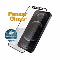 PanzerGlass E2E Microfracture iPhone 12/ 12 Pro CamSlider dėklas Friendly AntiBacterial juodas/juodas