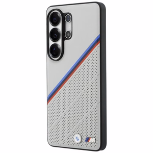 BMW Tricolor Metal Logo MagSafe Dėklas for Samsung Galaxy S26 Ultra - pilkas