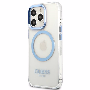 Guess GUHMP13LHTRMB iPhone 13 Pro / 13 6,1" mėlynas/mėlynas hard dėklas Metal Outline Magsafe