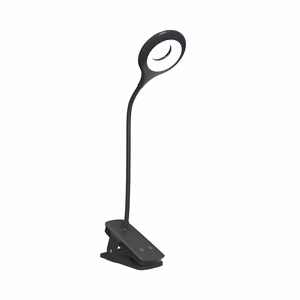 Mini Wozinsky belaidė LED skaitymo lempa su segtuku + USB-C laidas - Juoda