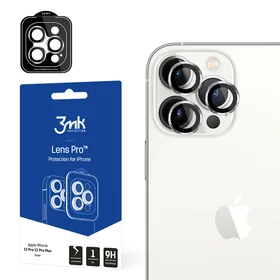 Kameros stiklas iPhone 13 Pro Max / 13 Pro 9H 3mk Objektyvo apsauga Pro serijos objektyvui - sidabrinis