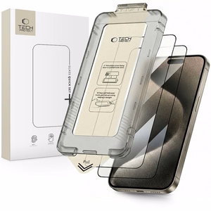 Tech-Protect Quick Set+ 2-jų rinkinys grūdintas stiklas iPhone 15 Pro - juodas