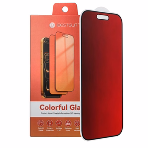 Bestsuit 5D Colorful Privacy 180 lankstus hibridinis apsauginis stiklas, skirtas iPhone 13 / 13 Pro / 14 / 16e / 17e (SE 4 2025), rausvai violetinis