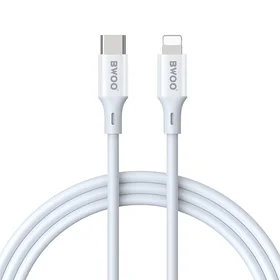 BWOO kabelis USB-C - Lightning 2m 27W ABS + TPE baltas