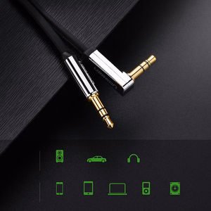 Ugreen plokščias AUX garso laidas 3.5 mm mini jack 2m sidabrinis (10599)