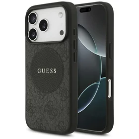 Guess 4G Circle Classic Logo Magnetinis dėklas telefonui iPhone 17 Pro - juodas