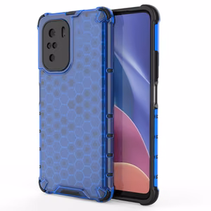 Honeycomb dėklas šarvuotas dėklas su TPU buferiu Xiaomi Redmi K40 Pro+ / K40 Pro / K40 / Poco F3 mėlynas
