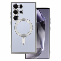 Dėklas telefonui metalinis magnetinis Samsung Galaxy S24 sidabrinis