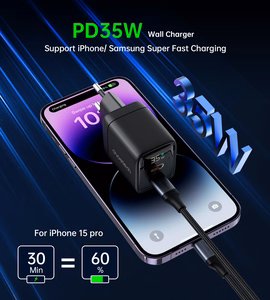 Kroviklis CHOETECH GaN 2xUSB Type-C: 35W, PD