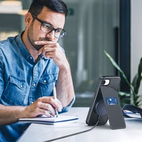 DUX DUCIS dėklas telefonui RAFI II MAG su stovu suderinamas su MagSafe IPHONE 16e juodas