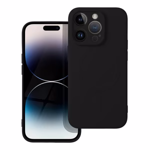 Case for iPhone 14 PRO Silicone Mag Cover compatible with MagSafe black
