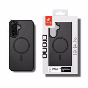 Crong Hybrid Matte Magnetic MagSafe dėklas, skirtas Samsung Galaxy A17, juodas