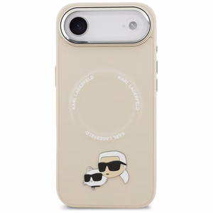 Karl Lagerfeld Karl & Choupette Pins Magnetinis dėklas telefonui iPhone Air - smėlinis