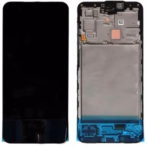 LCD ekranas Samsung A175 A17 4G su jutikliniu ekranu ir rėmeliu juodas originalus (serviso paketas)
