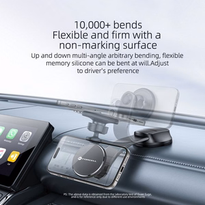 FORCELL F-GRIP MagFlex magnetinis automobilinis laikiklis priekinio stiklo ir prietaisų skydelio, suderinamas su MagSafe, juodas