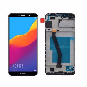 Ekranas skirtas Huawei Y6 2018 baltas su rėmeliu HQ