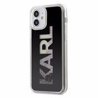 KARL LAGERFELD KLHCP12SKLMLBK IPHONE 12 MINI 5.4 "juodas Kietas dėklas KARL LOGO GLITTER