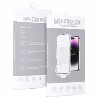 Grūdintas stiklas (m) su pilnu klijavimu, Easy-Stick dėžutė iPhone 15 Plus - juodas