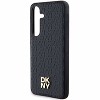 DKNY Odinis raštas metalo logotipas MagSafe dėklas telefonui skirtas Samsung Galaxy S24 - juodas