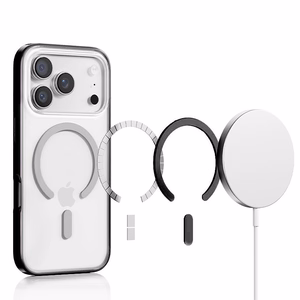 Rock Crystal Armor Serijos Magnetinė Dėklas ant Iphone 17 Pro - juodas