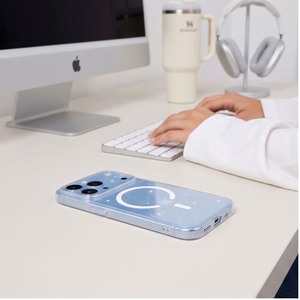 Tech-Protect FlexAir MagSafe dėklas, skirtas iPhone 17 Pro Max / 18 Pro Max, skaidrus su blizgučiais