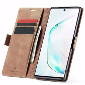 Spacecase piniginės dėklas Galaxy Note 10 šviesiai rudas
