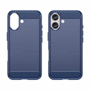 Carbon dėklas telefonui iPhone 16 Plus - mėlynas