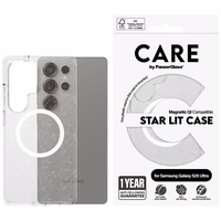 CARE by PanzerGlass Flagship Urban Combat StarLight Baltas QI dėklas Samsung Galaxy S25 Ultra - Permatomas