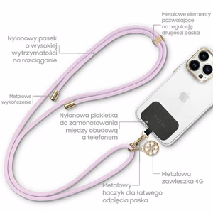 Guess GUOUCNMG4EU Universal CBDY Cord dirželis alyvinė/lila Nylon 4G Metal Charm