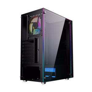 Gembird Fornax 2500 ARGB Gaming ATX Midi Tower su apšvietimu juodas kompiuterio korpusas