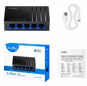 Cudy GS105D tinklo komutatorius Gigabit Ethernet (10/100/1000) juodas