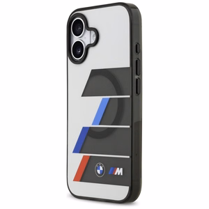BMW M IML Metaliniai mygtukai su trispalvėmis linijomis "MagSafe" dėklas "iPhone 17" - pilkas