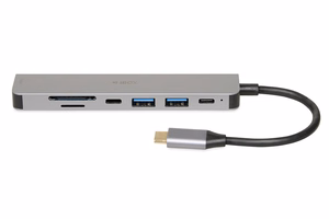 iBox IUH3SL4K šakotuvas USB Type-C 5000 Mbit/s Sidabrinis