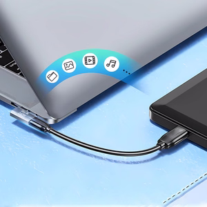 Wozinsky WPKB-01 USB-C - USB-C 40Gb/s 240W 8K OTG šoninis kampinis adapteris - pilkas