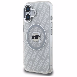 Karl Lagerfeld IML Karl Head Logo MagSafe dėklas iPhone 16 - pilkas