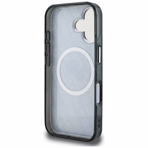 Karl Lagerfeld IML Glitter Karl & Choupette Heads Logo MagSafe Dėklas iPhone 16 - juodas