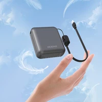 Dudao K22+ Itin kompaktiška išorinė baterija 10000mAh 22.5W USB-C su pakabuku/kabeliu - pilka