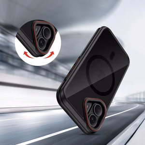 Tech-Protect MagHybrid MagSafe dėklas iPhone 17 juodas ir raudonas