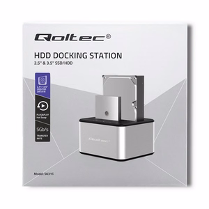 Qoltec 5316 HDD/SSD Doko Stotis 2x 2.5"/3.5" SATA USB 3.0 Klonavimas