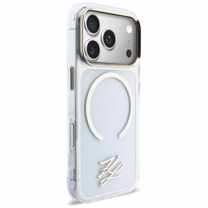 Karl Lagerfeld IML KL Script Logo MagSafe Dėklas for iPhone 17 Pro Max - Clear