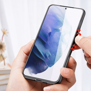 Dux Ducis Fino dėklas yra pagamintas iš nailono medžiagos Samsung Galaxy S22 + (S22 Plus) mėlynas