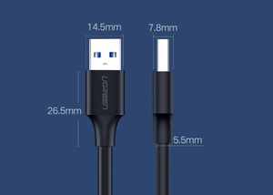 Ugreen laidas USB 2.0 (kištukas) - USB 2.0 (kištukas) 1 m juodas (US128 10309)