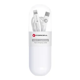 FORCELL C291 Kabelis C tipo į Lighninng PD 27W TUBE 1 m baltas