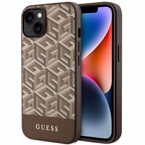 Guess GUHMP14MHGCFSEW iPhone 14 Plus 6.7" rudas/rudas kietas dėklas GCube Stripes MagSafe